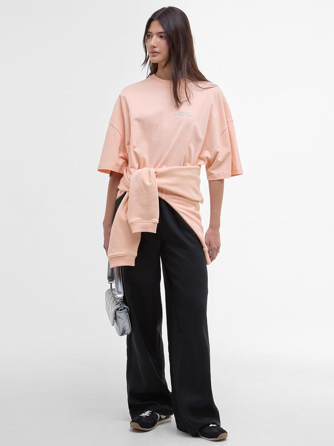 Product image 3 of 6, which shows Barbour International Palma Logo T-Shirt, Peach Parfait, 8