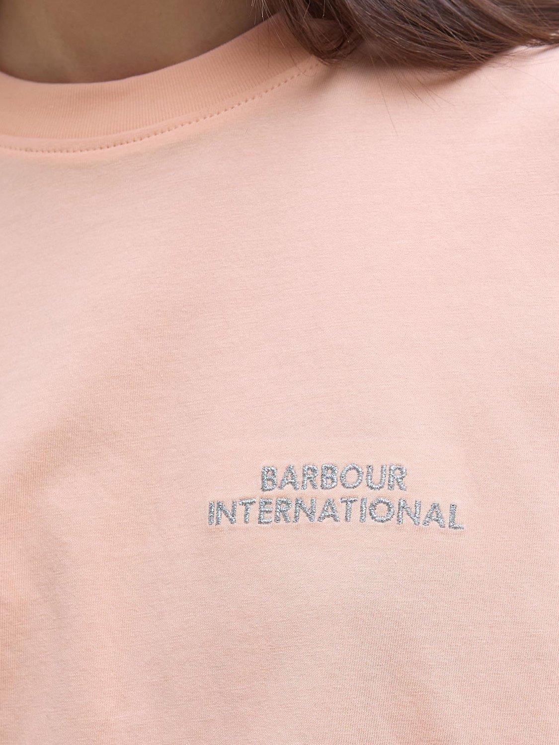 Product image 6 of 6, which shows Barbour International Palma Logo T-Shirt, Peach Parfait, 8