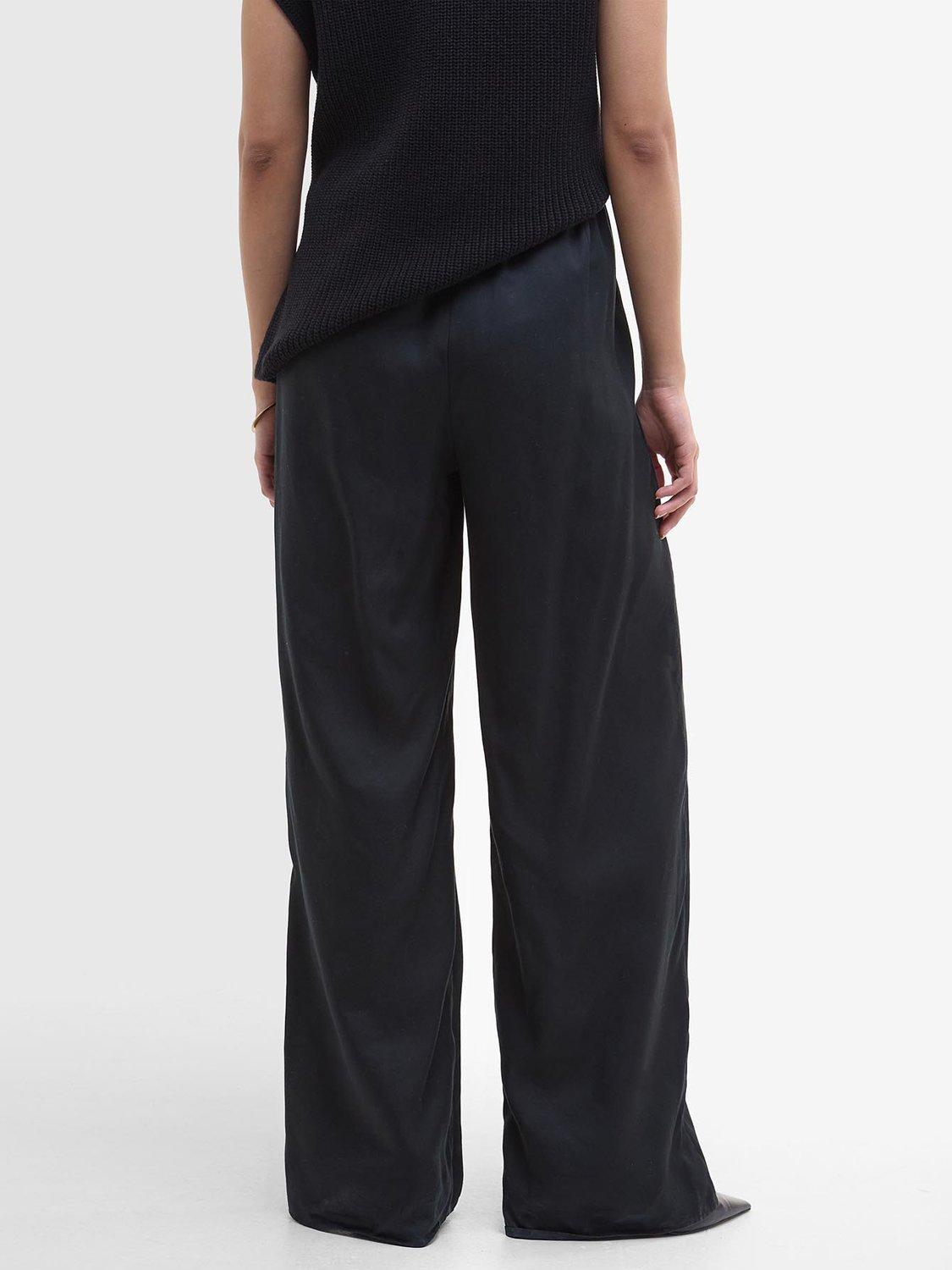 Product image 2 of 6, which shows Barbour International Clara Wide Leg Trousers, Black, 8