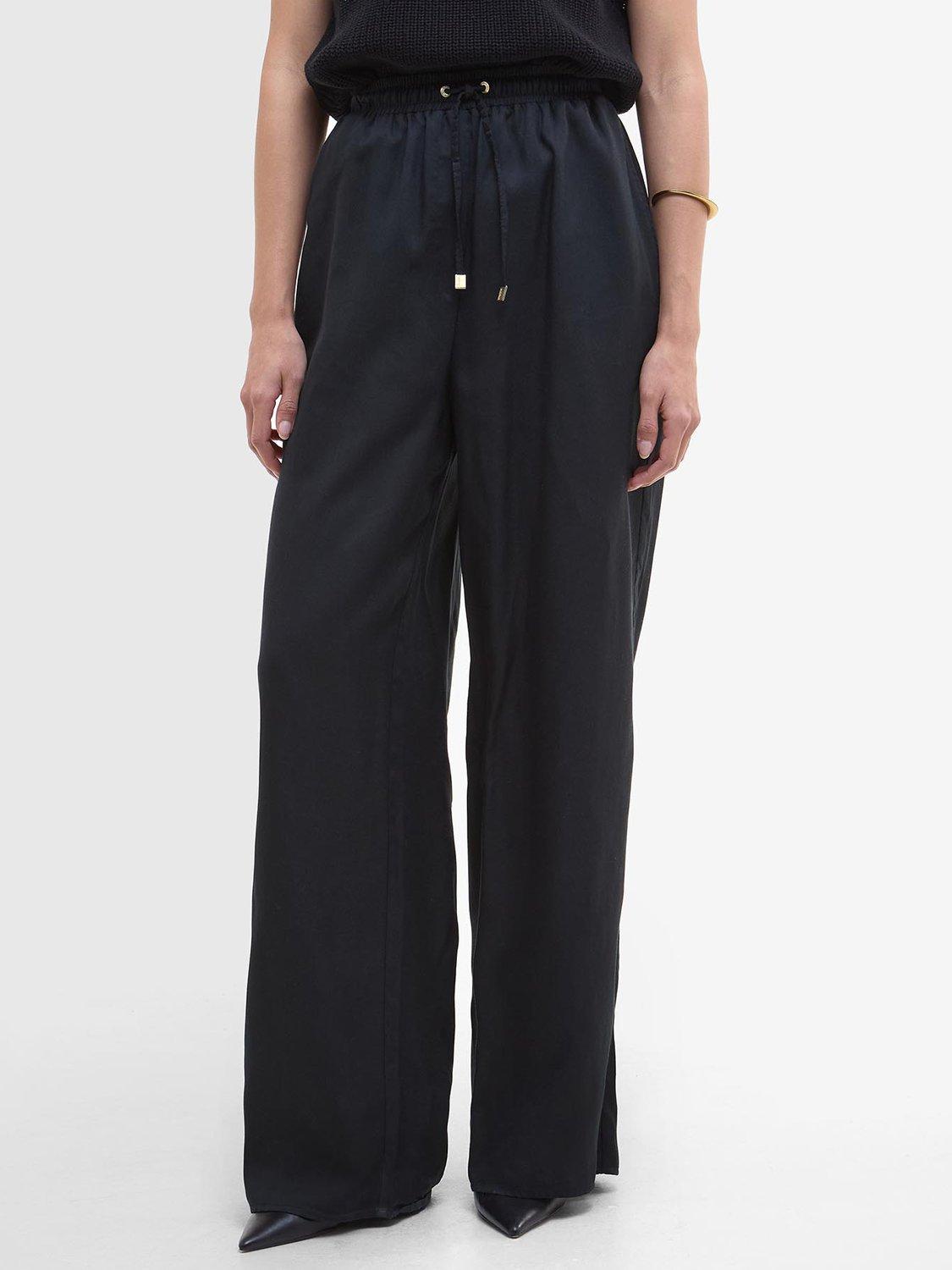 Product image 3 of 6, which shows Barbour International Clara Wide Leg Trousers, Black, 8