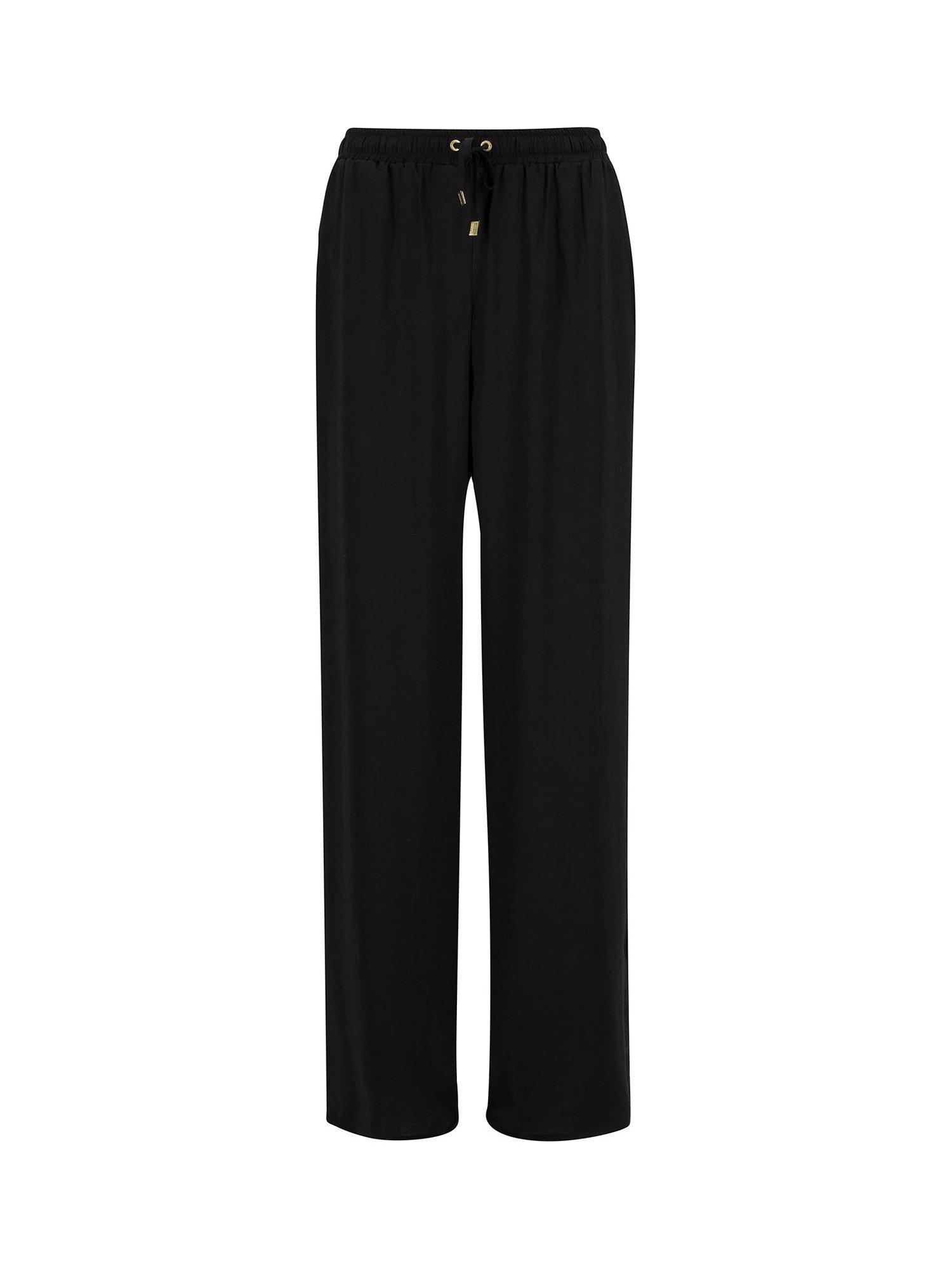 Product image 4 of 6, which shows Barbour International Clara Wide Leg Trousers, Black, 8