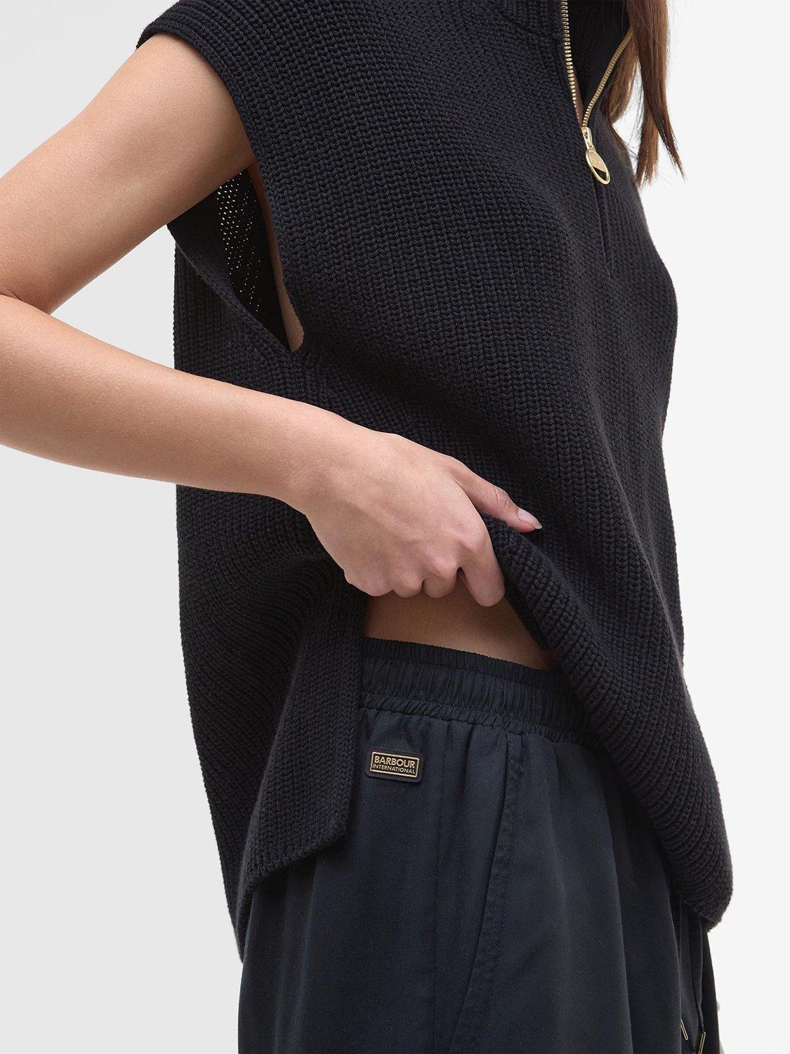Product image 6 of 6, which shows Barbour International Clara Wide Leg Trousers, Black, 8
