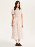OMNES Terri Shirred Floral Midi Dress, White