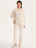 OMNES Sarah Jane Rose Print Cotton Ecru Denim Jeans