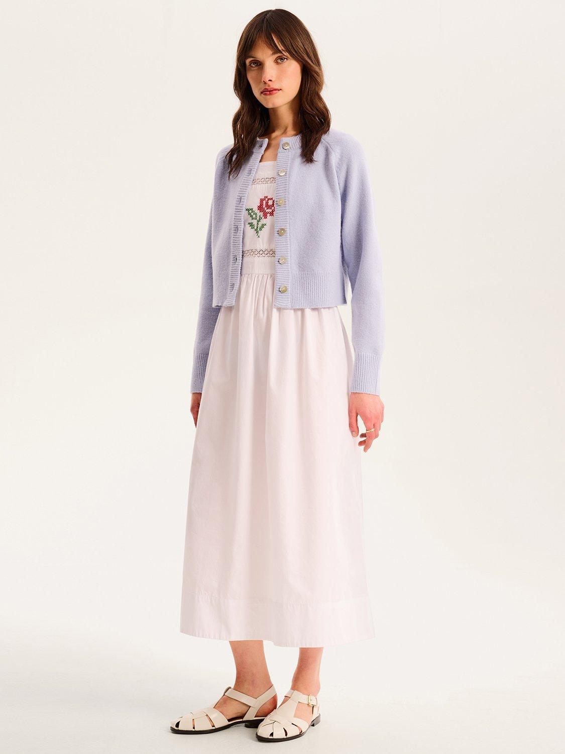 Product image 2 of 5, which shows OMNES August Long Sleeve Cardigan, Light Blue, XS