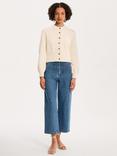 OMNES Flynn Contrast Trim Cardigan, Cream