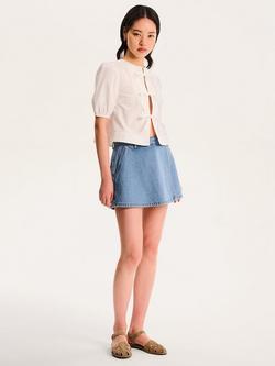 OMNES Parker Denim Mini Skort, Blue - view 2, Blue