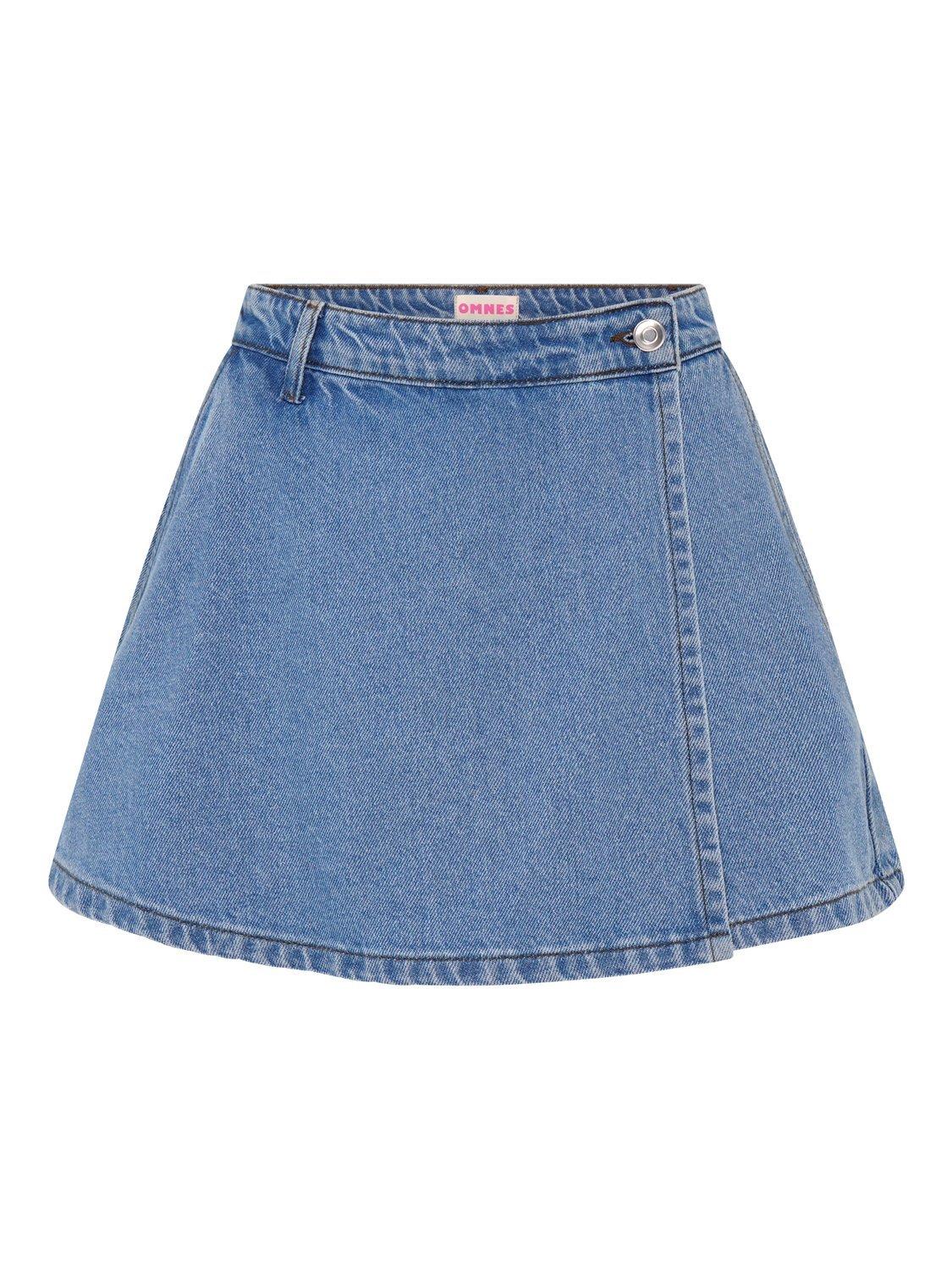 Product image 5 of 5, which shows OMNES Parker Denim Mini Skort, Blue, 10