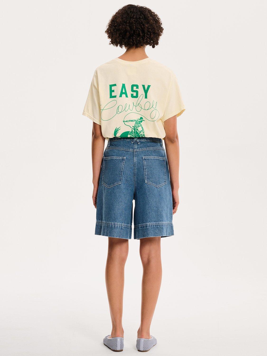 Product image 3 of 4, which shows OMNES Robbie Wide Leg Jorts, Blue, 6
