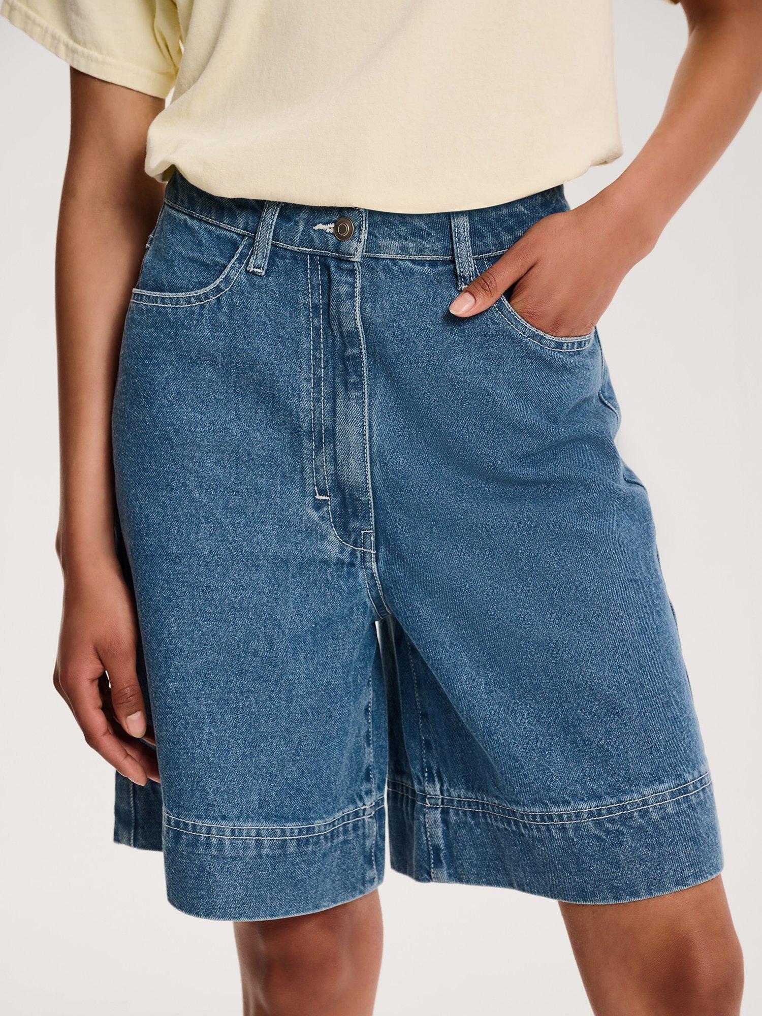 Product image 4 of 4, which shows OMNES Robbie Wide Leg Jorts, Blue, 6
