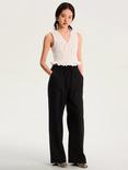 OMNES Rommy Tailored Drawstring Wide-Leg Cotton Blend Trousers