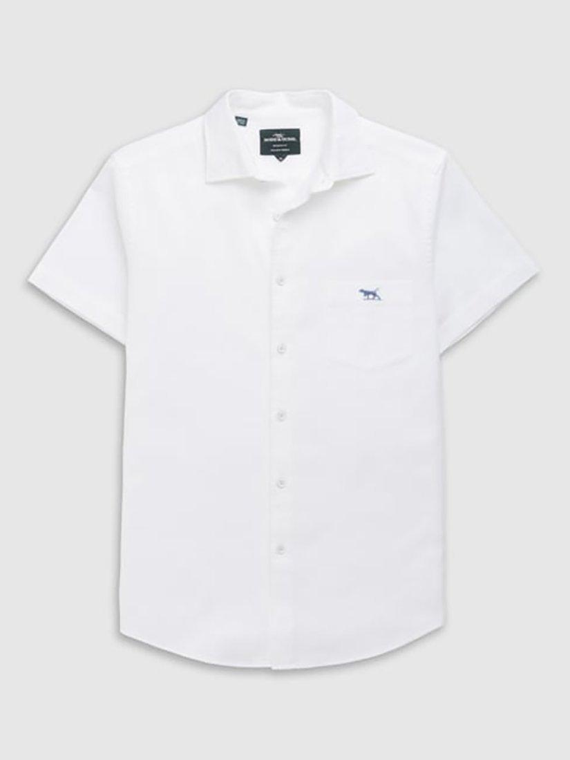 Product image 4 of 5, which shows Rodd & Gunn Airtex Textured Cotton Slim Fit Short Sleeve Shirt, Blanc, XS