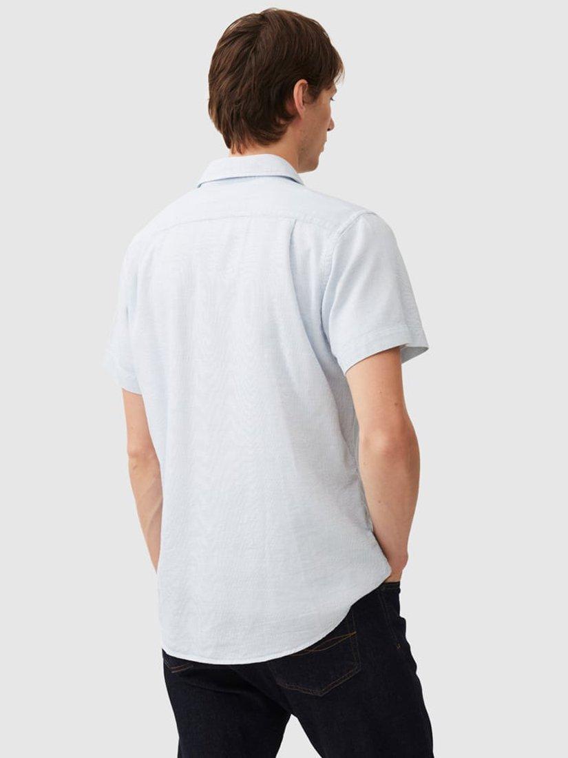 Product image 3 of 3, which shows Rodd & Gunn Airtex Textured Cotton Slim Fit Short Sleeve Shirt, Sky, S