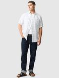 Rodd & Gunn Avonden Linen Regular Fit Short Sleeve Check Shirt, Ivory