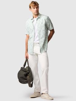Rodd & Gunn Palliser Bay Geo Print Linen Blend Regular Fit Short Sleeve Shirt - view 2, Sage
