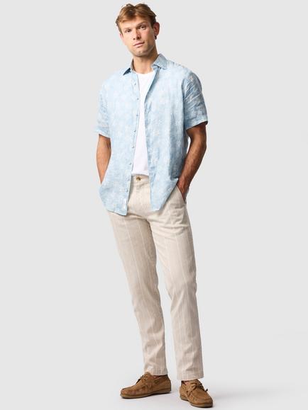 Rodd & Gunn Belleknowes Floral Linen Regular Fit Short Sleeve Shirt - view 2, Mist