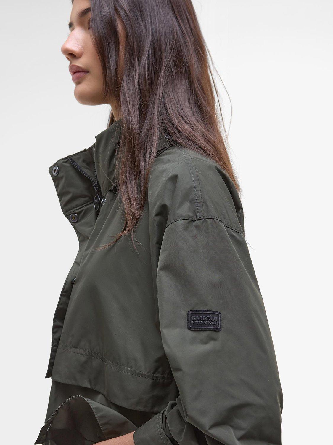 Product image 7 of 9, which shows Barbour International Roxanna Showerproof Hooded Jacket, Envy, 8