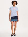 OMNES Benny Colour Block Denim Mini Skirt, Blue
