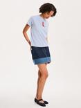 OMNES Benny Colour Block Denim Mini Skirt, Blue