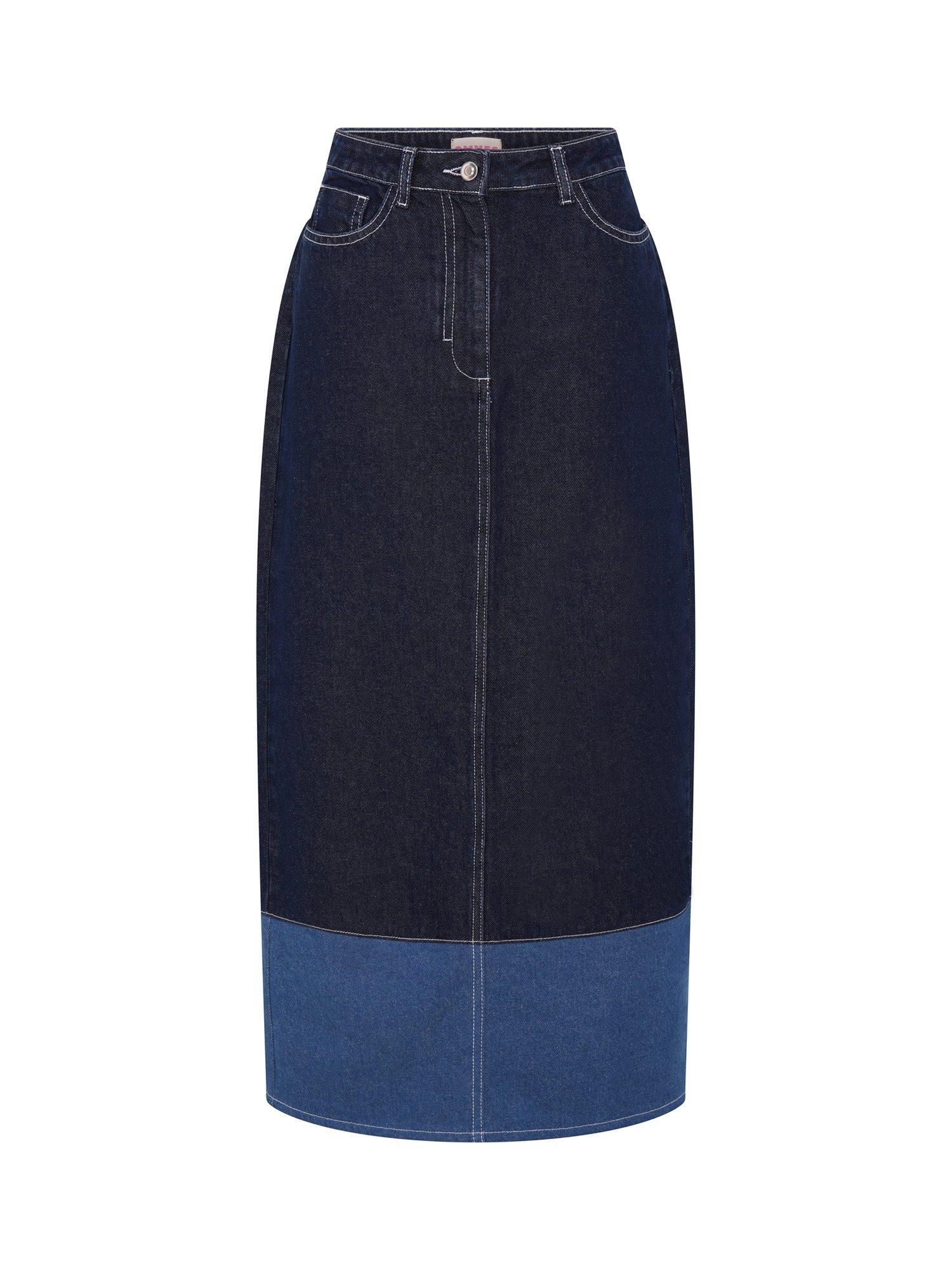 Product image 5 of 5, which shows OMNES Chicago Denim Midaxi Skirt, Blue, 6