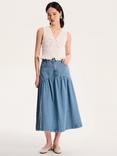 OMNES Ellie-May Denim Midi Skirt, Blue