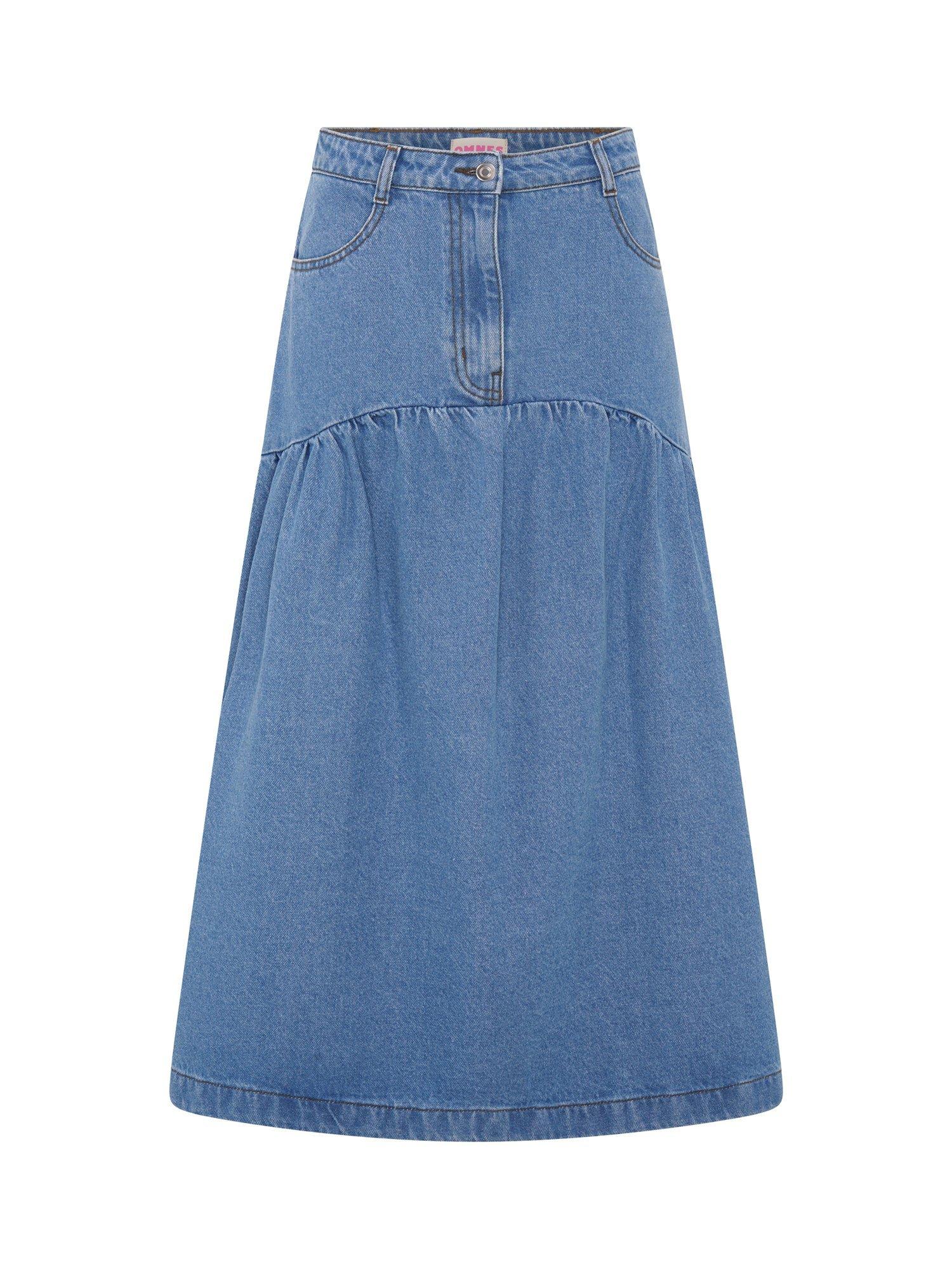 Product image 5 of 5, which shows OMNES Ellie-May Denim Midi Skirt, Blue, 6