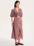 OMNES Olive Gingham Midi Skirt, Pink
