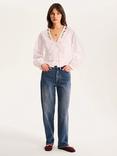 OMNES Annaka Embroidered Floral Top, White