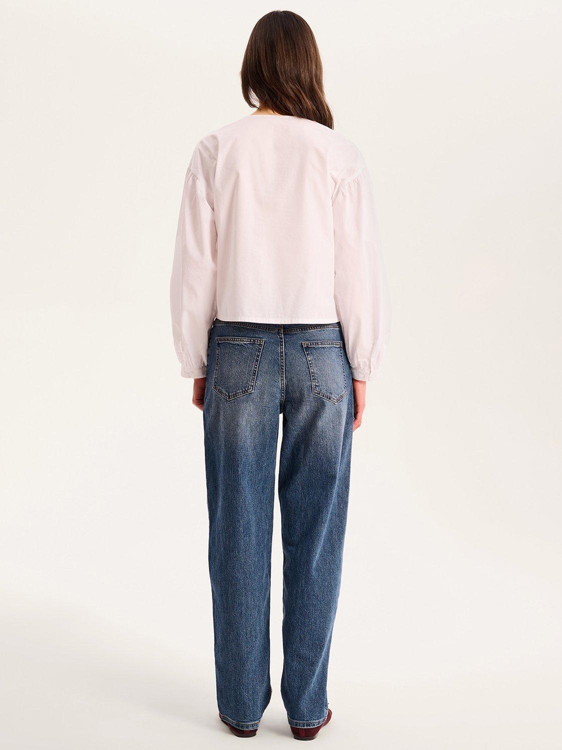 Product image 3 of 5, which shows OMNES Annaka Embroidered Floral Top, White, 4