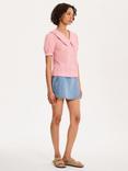 OMNES Kyra Peter Pan Collar Stripe Shirt, Pink