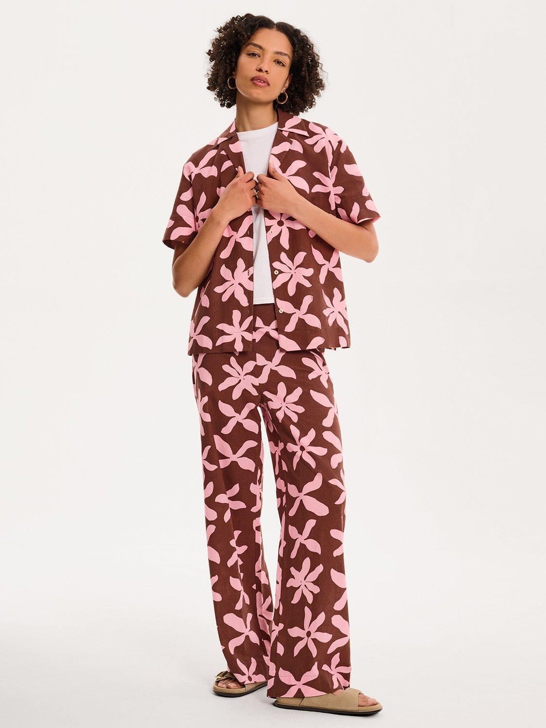 Product image 4 of 5, which shows OMNES Oaklyn Oversized Floral Shirt, Pink, 4