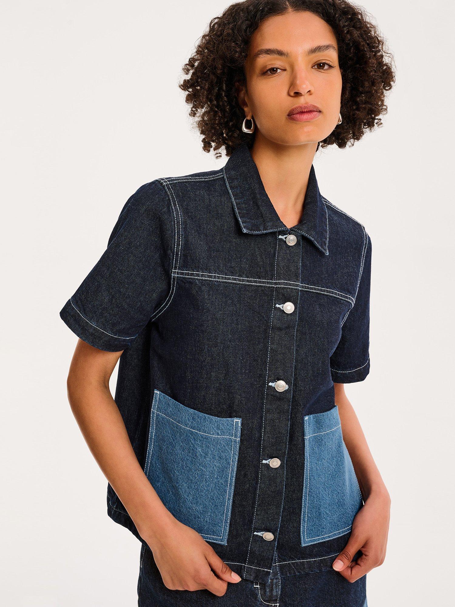 Product image 4 of 4, which shows OMNES Ronnie Oversized Denim Shirt, Blue, 6
