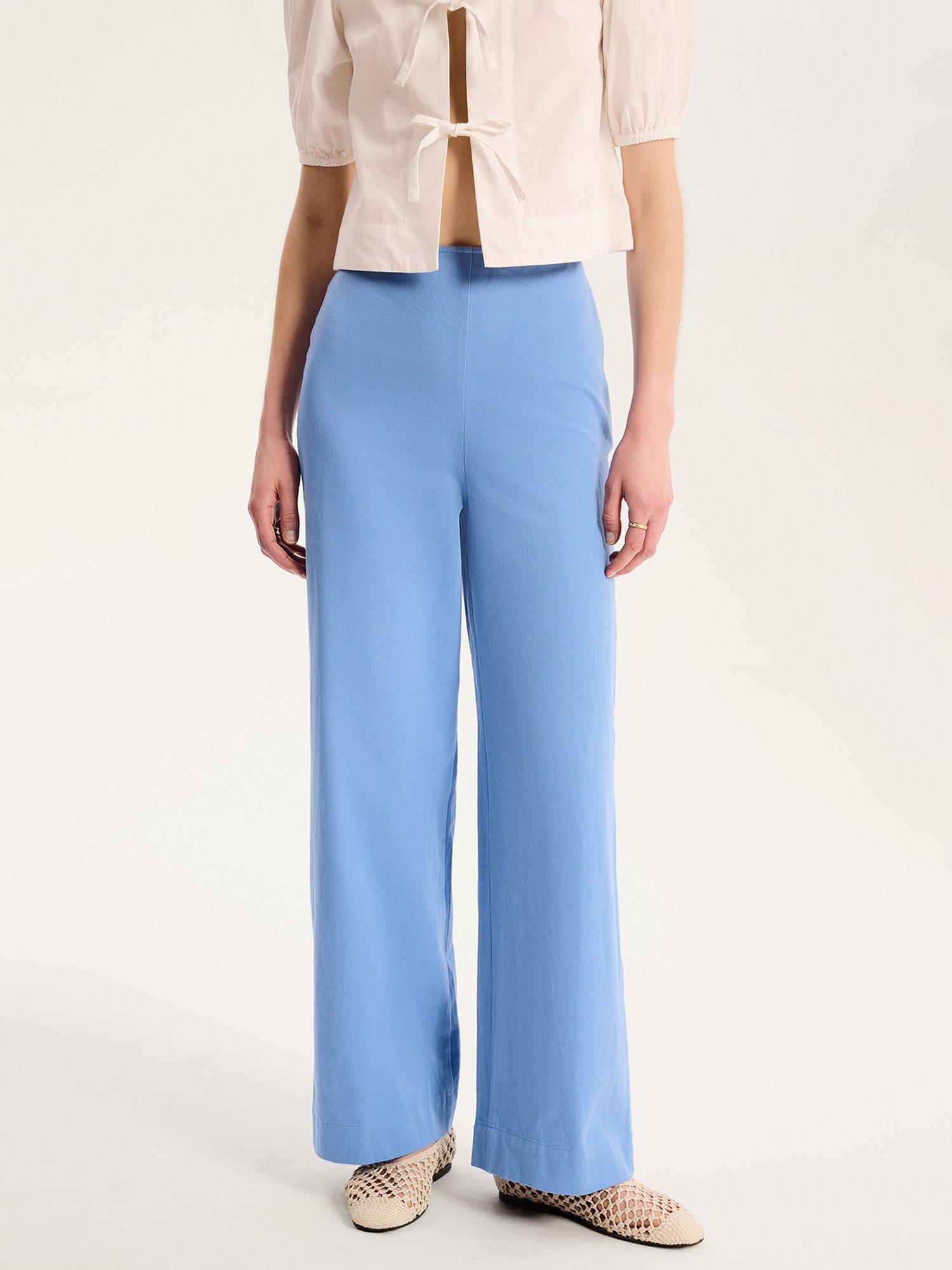Product image 3 of 5, which shows OMNES Tommy Palazzo Trousers, Blue, 6