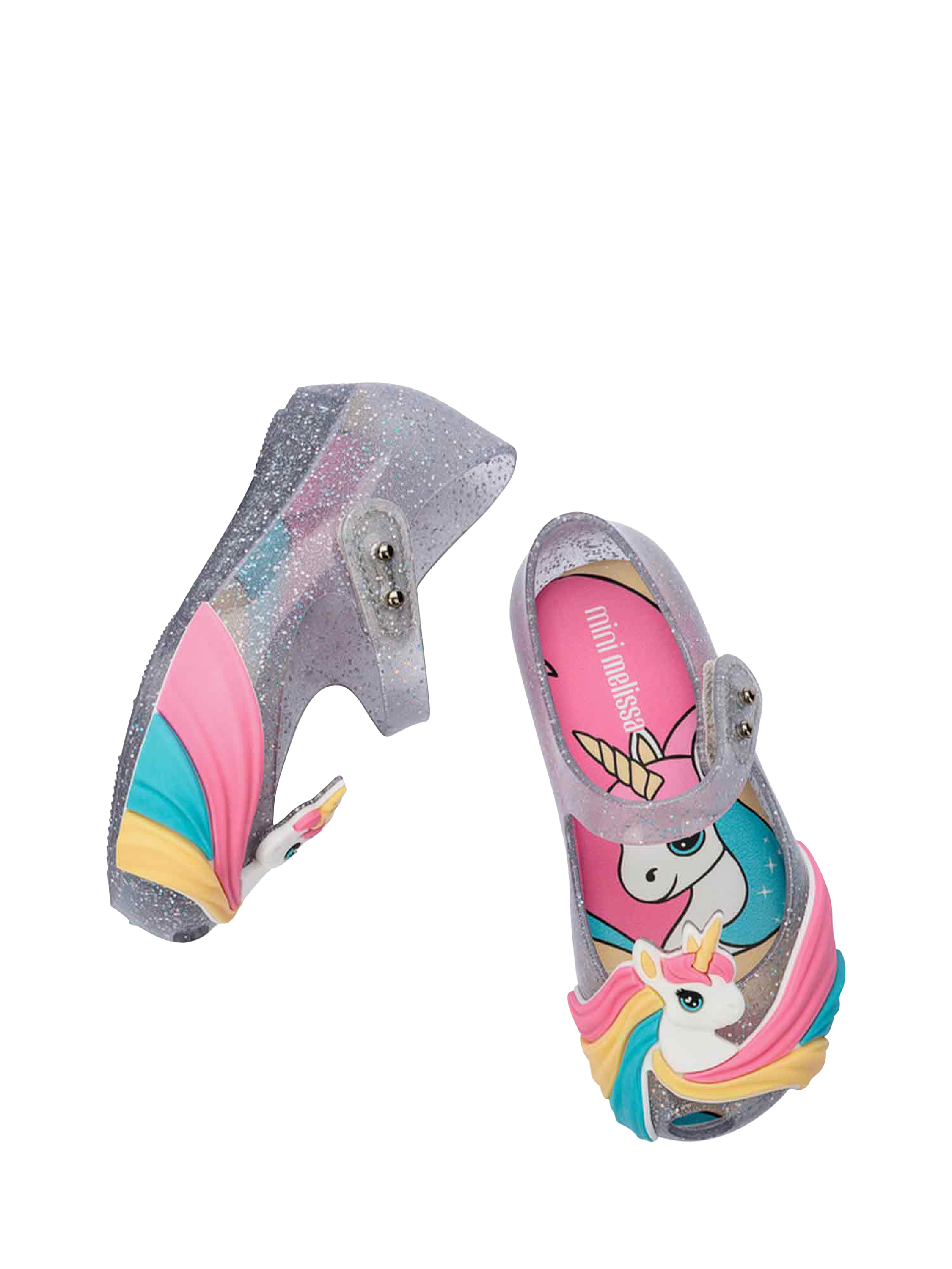 Product image 3 of 4, which shows Mini Melissa Ultragirl Uni Ballerina Flat Shoes, Pink, 4 Jnr