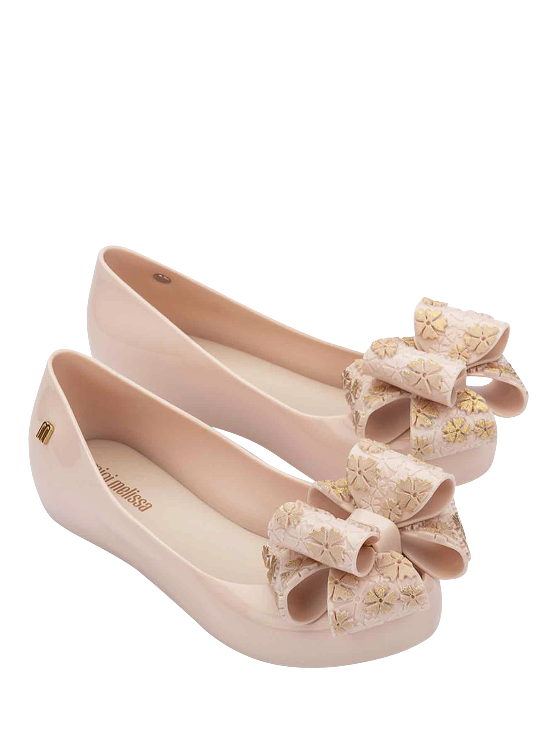 Product image 2 of 2, which shows Mini Melissa Kids' Ultragirl Sweet XI Ballerina Flat Shoes, Beige, 1 Jnr