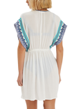 Accessorize Embroidered Fringe Mini Kaftan, White