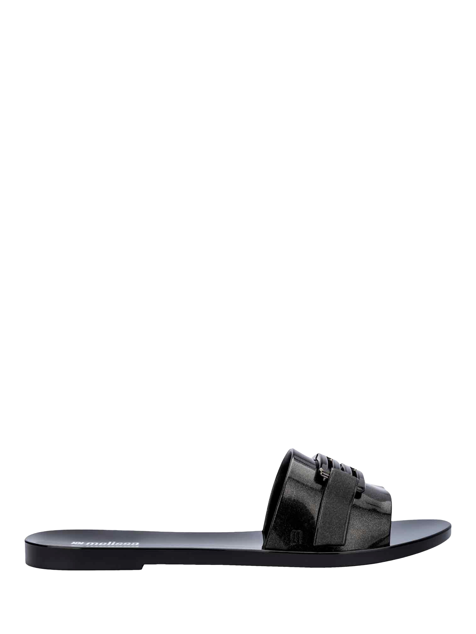 Product image 1 of 4, which shows Melissa Babe M Monogram Chic Sliders, Black, 3