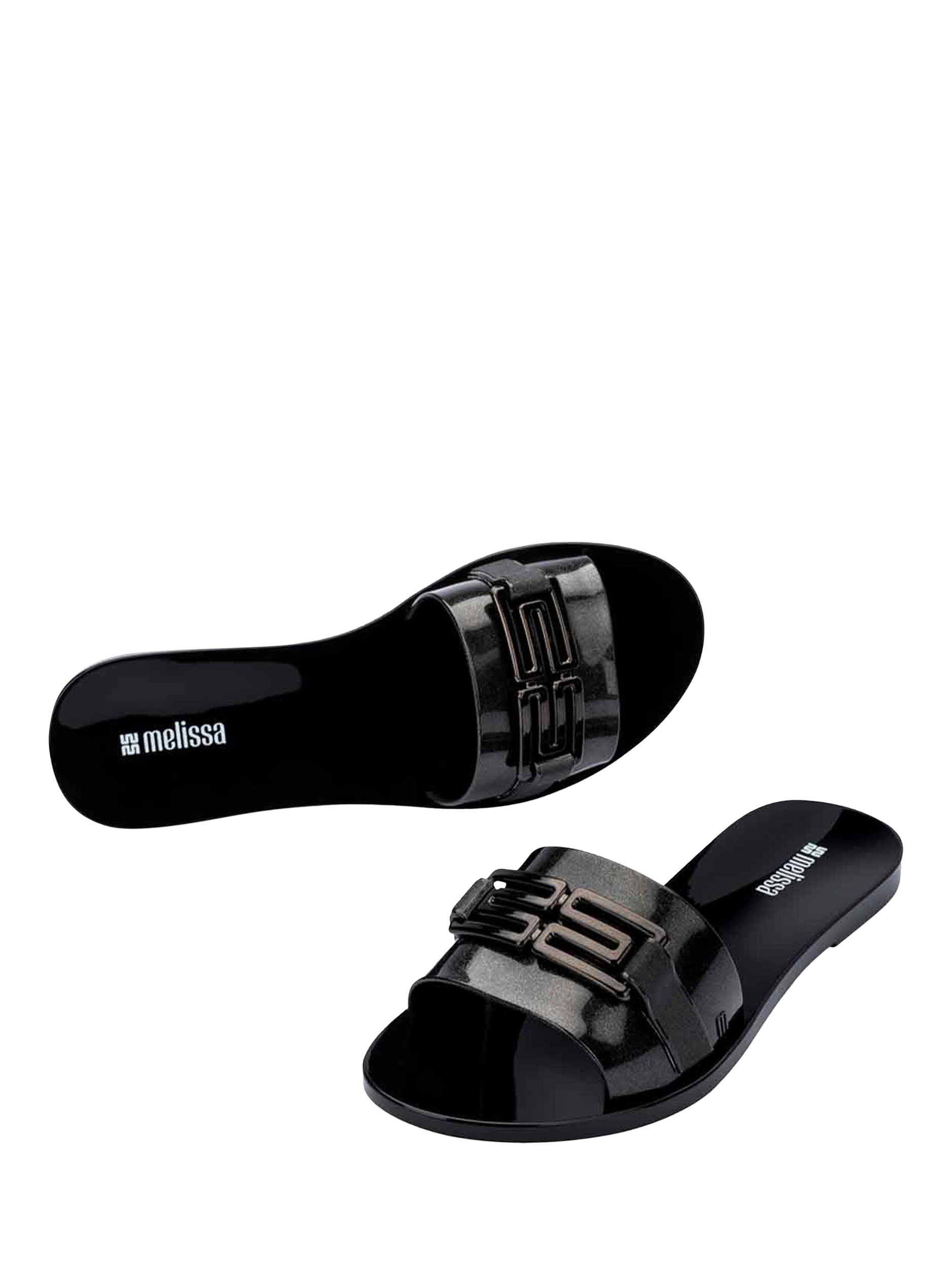 Product image 2 of 4, which shows Melissa Babe M Monogram Chic Sliders, Black, 3