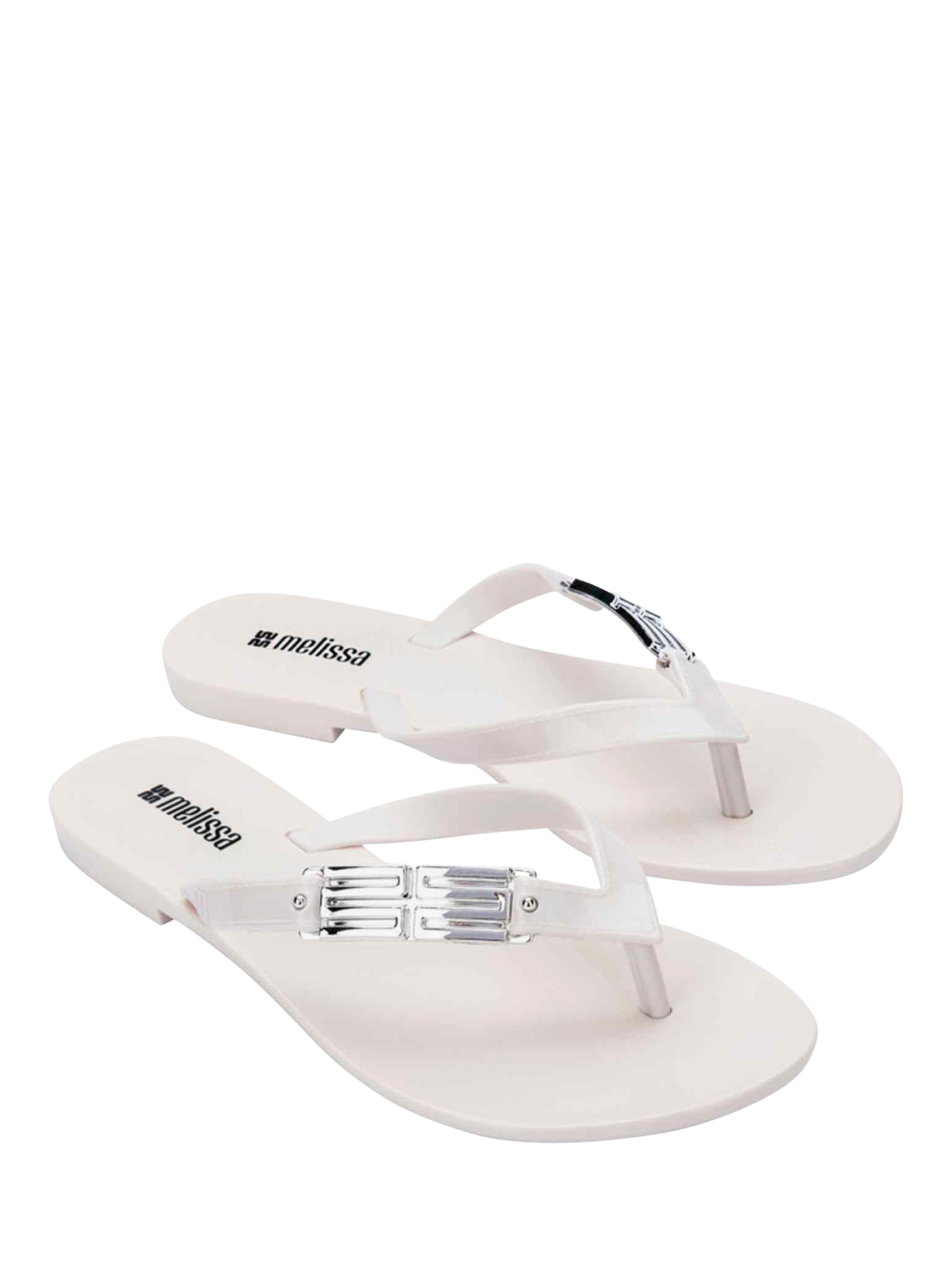 Product image 4 of 11, which shows Melissa Harmonic M Chic Flip Flops, White, 3