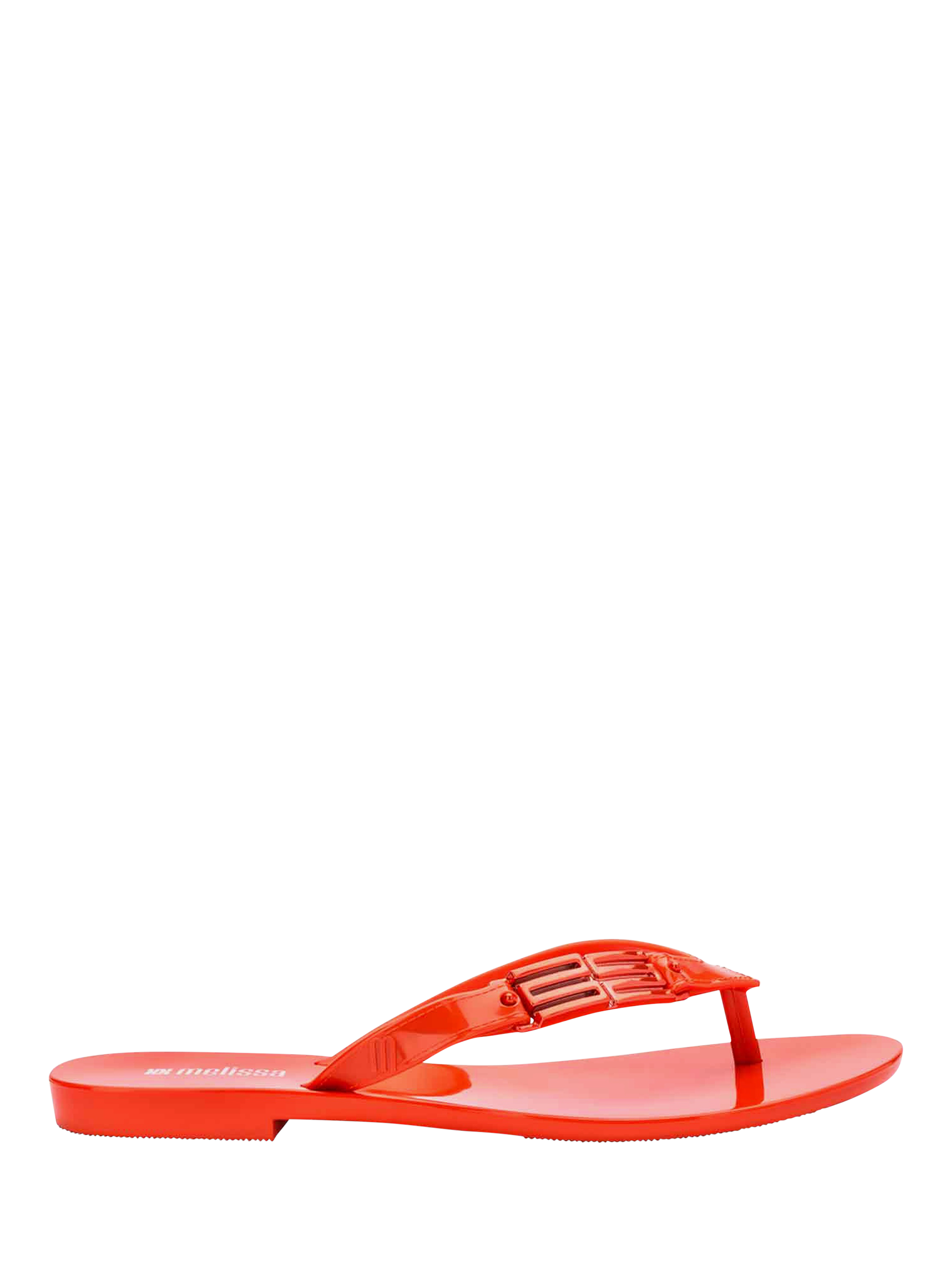 Product image 1 of 11, which shows Melissa Harmonic M Chic Flip Flops, Red, 3