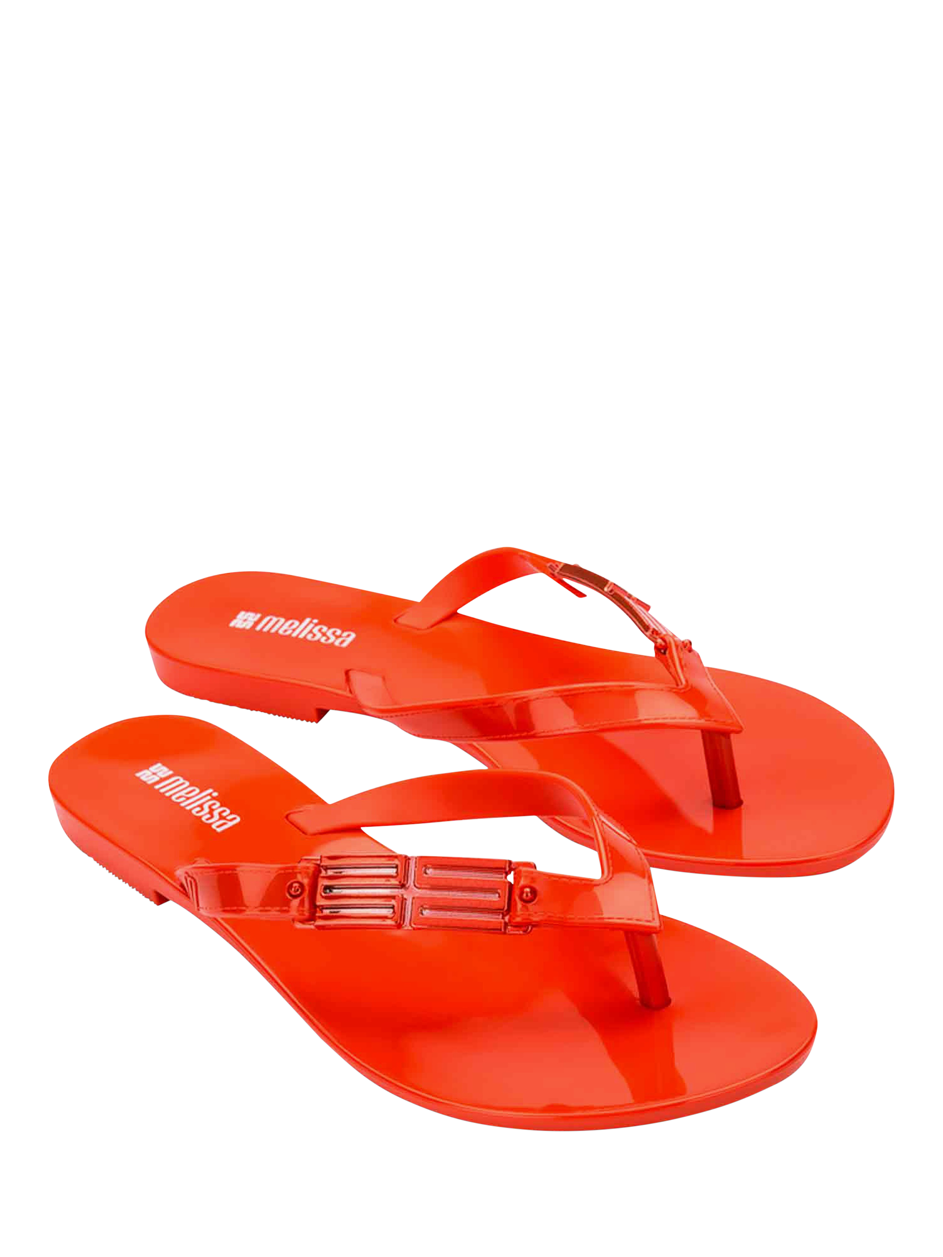 Product image 4 of 11, which shows Melissa Harmonic M Chic Flip Flops, Red, 3