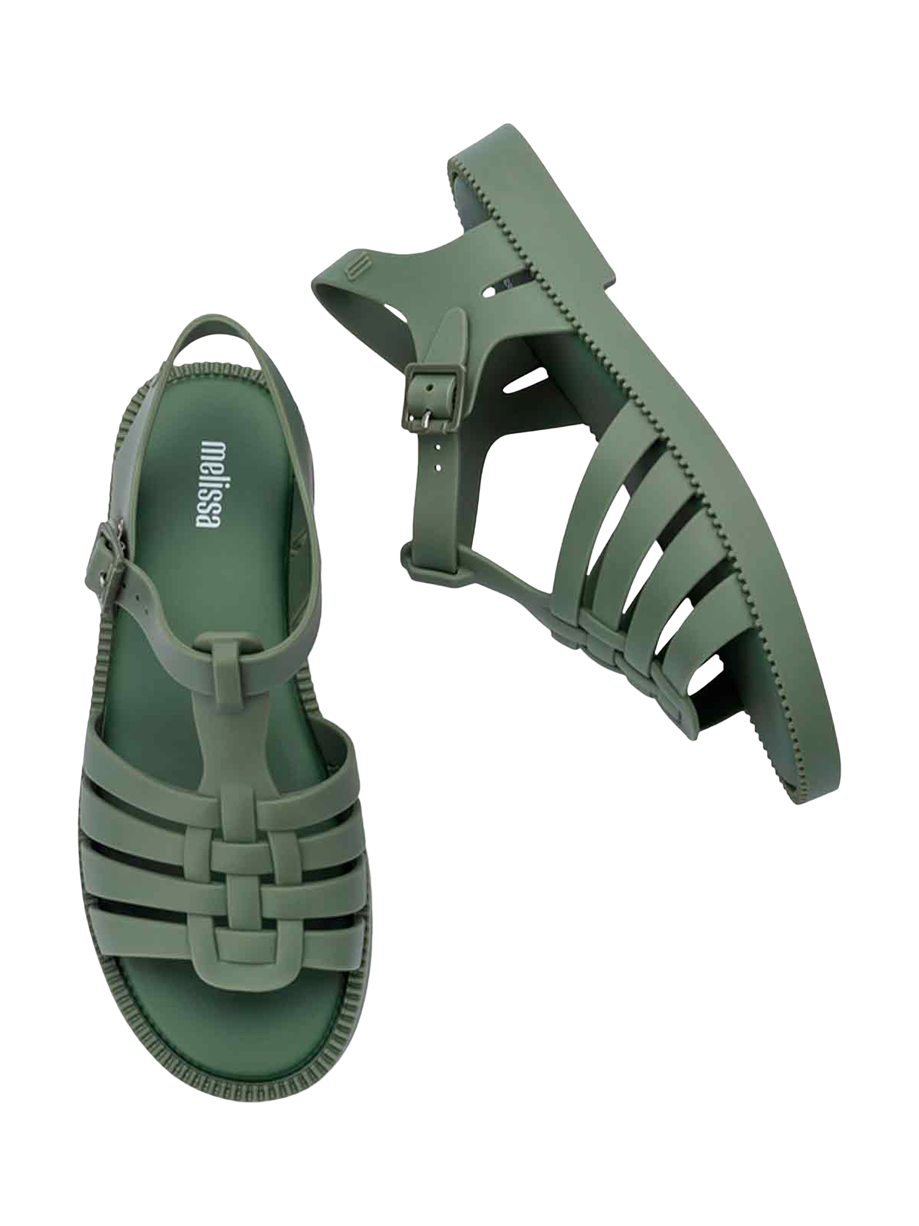 Product image 3 of 4, which shows Melissa Possession Fresh Jelly Sandals, Green, 3