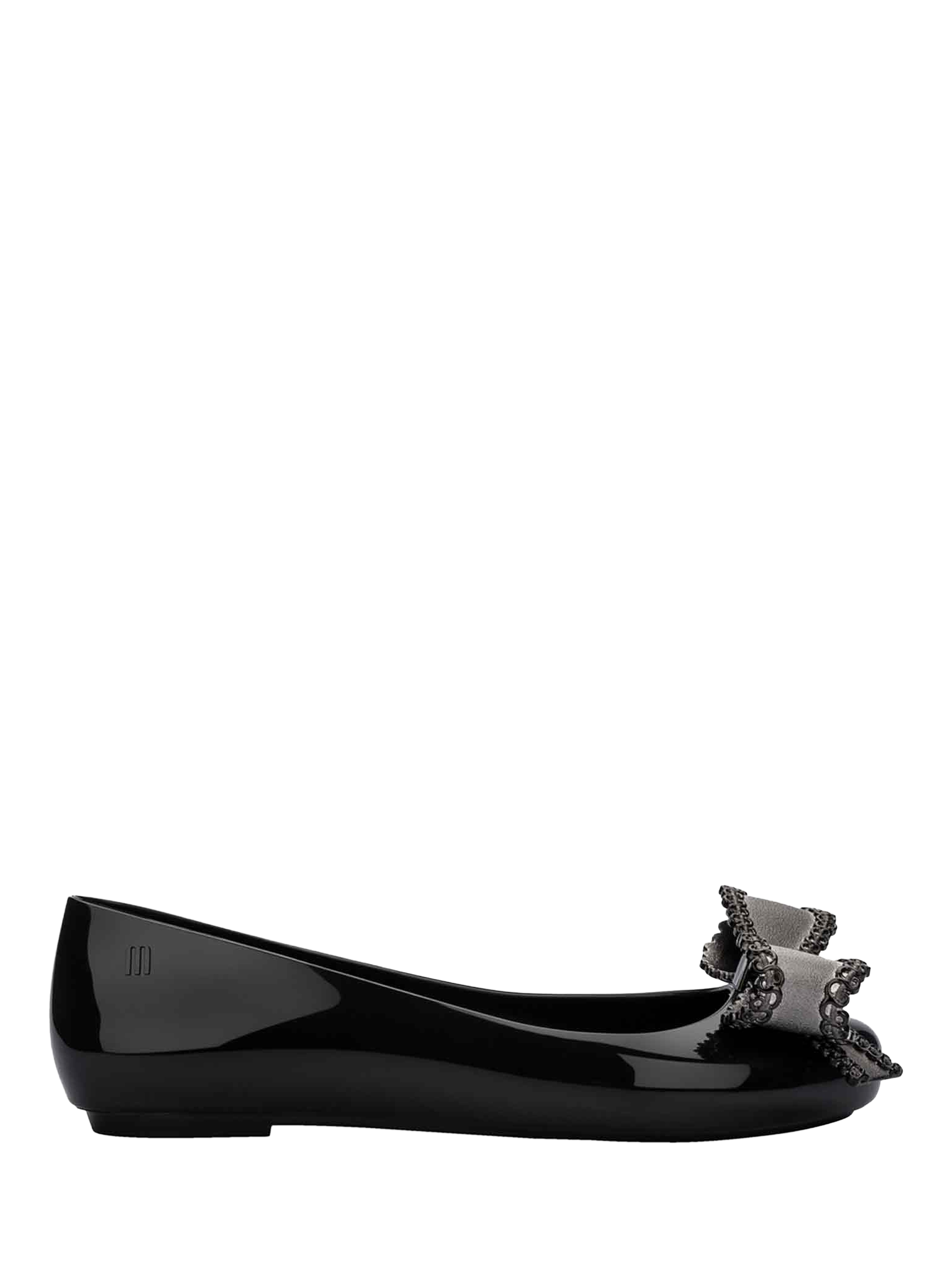 Product image 1 of 3, which shows Melissa Sweet Love VIII Ballerina Pumps, Black/Dark Grey, 3