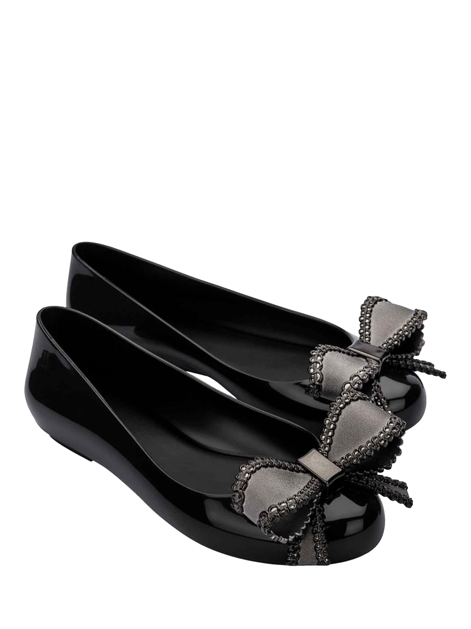 Product image 3 of 3, which shows Melissa Sweet Love VIII Ballerina Pumps, Black/Dark Grey, 3