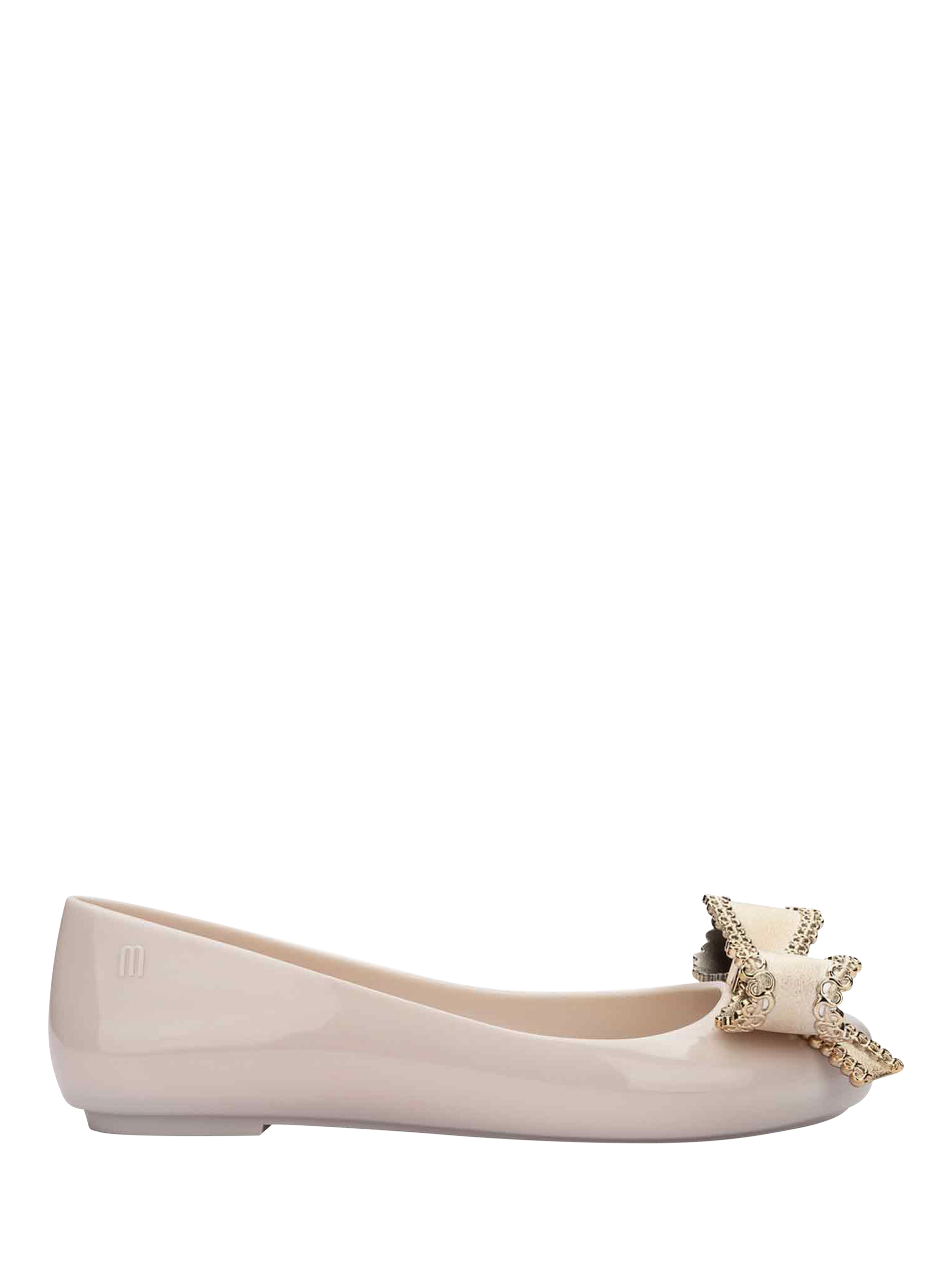Product image 1 of 4, which shows Melissa Sweet Love VIII Ballerina Pumps, Beige/Gold, 3