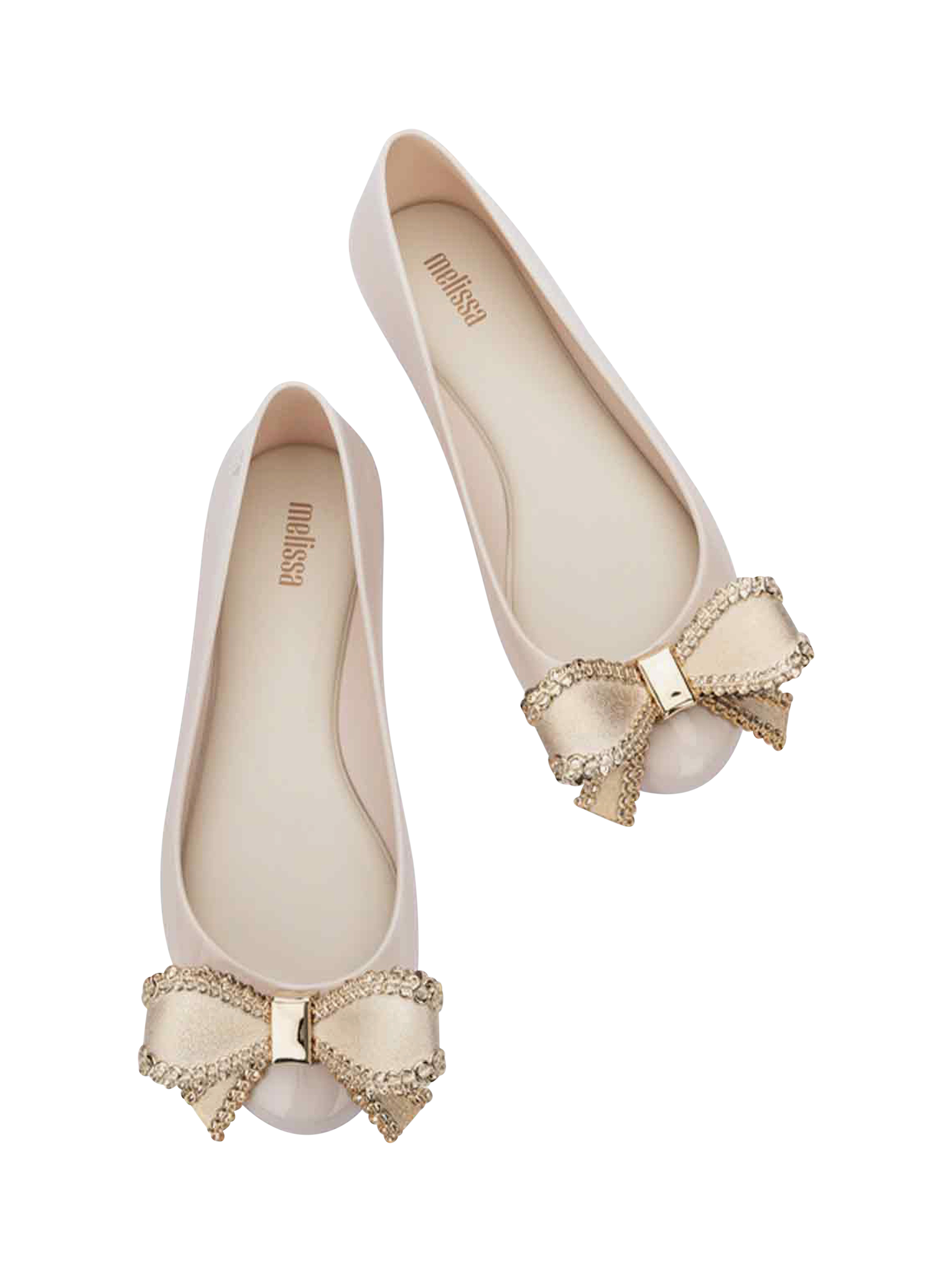 Product image 3 of 4, which shows Melissa Sweet Love VIII Ballerina Pumps, Beige/Gold, 3