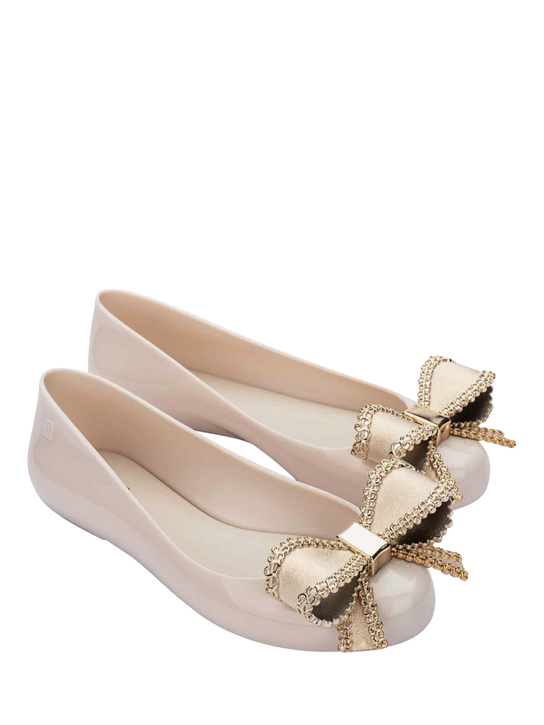Product image 4 of 4, which shows Melissa Sweet Love VIII Ballerina Pumps, Beige/Gold, 3