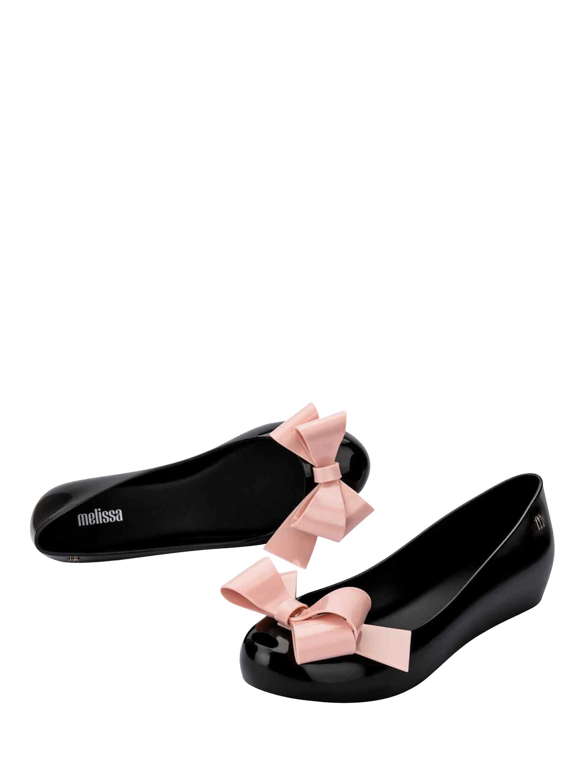 Product image 2 of 4, which shows Melissa Ultragirl Classy Ballerina Pumps, Black/Pink, 3