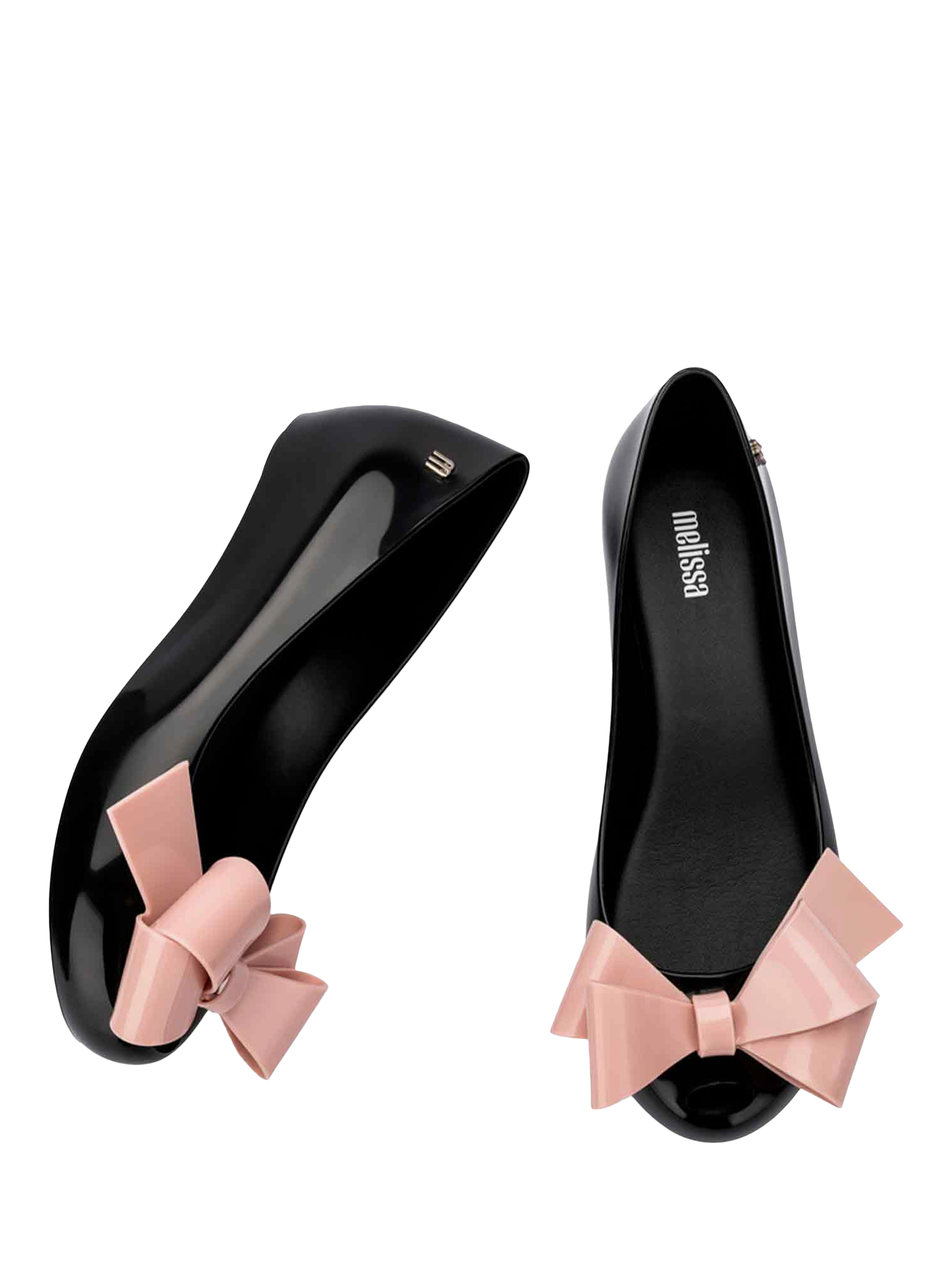 Product image 3 of 4, which shows Melissa Ultragirl Classy Ballerina Pumps, Black/Pink, 3