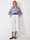Crew Clothing Stripe Linen Rich Shirt, Blue/White, Blue/White
